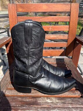 Tecovas Garrett Midnight Bovine Black Western Cowboy Boot Size 12 D